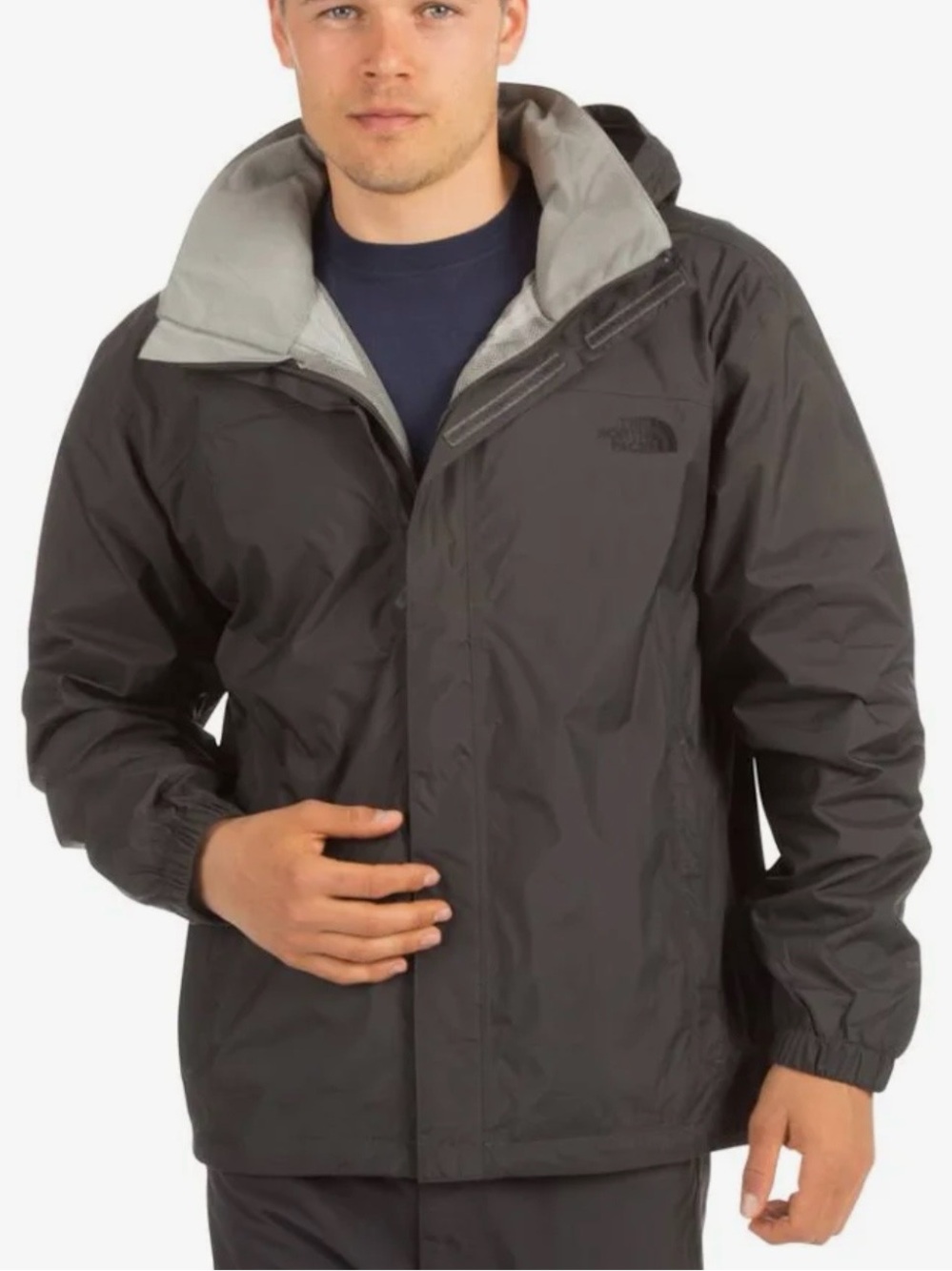 The North Face Men’s Dark Gray Hooded Rain Jacket